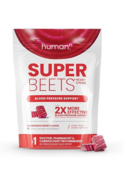 Humann حلوى سوبربيتس للقلب، تدعم إنتاج أكسيد النيتريك وضغط الدم، بنكهة العنب ...