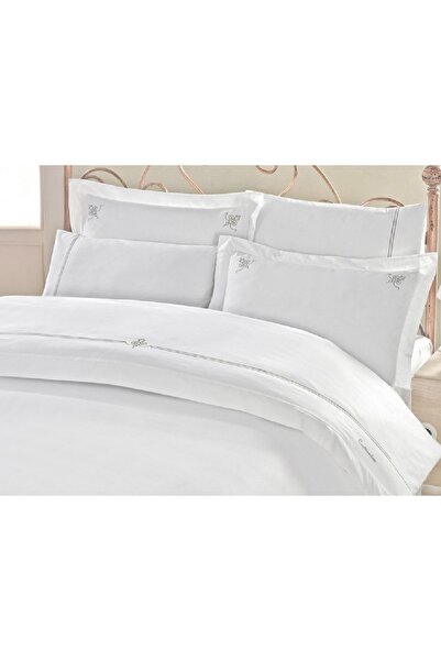 Talis Guher White Double Bed Linen, 100% Cotton
