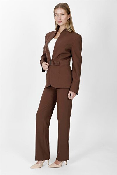 ÖNDER ÖZSOY Classic Jacket with Stand Collar & Tapered Leg Trousers with Pock...