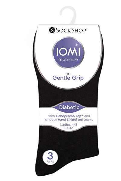 IOMI footnurse șosete confort confort Diabetic socks, , gentle grip, black, s...