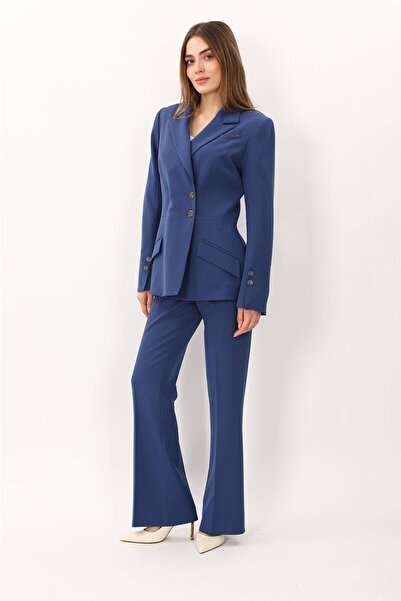 ÖNDER ÖZSOY Men's Lapel Collar Double-Breasted Modern Jacket & Pocketed Spani...
