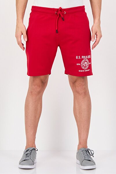 U.S. Polo Assn. Men Embroidered Basic Shorts, Red