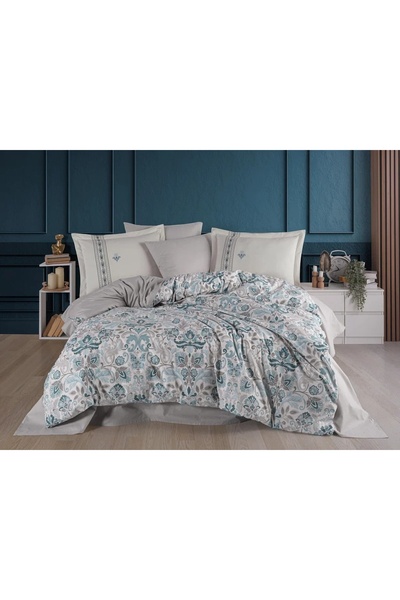 Talis Lenjerie de Pat Dublu Anabel Turquoise, Bumbac 100% Poplin