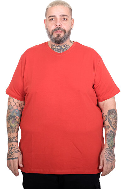 ModeXL Mode XL Large Size Men's Basic V-Neck T-Shirt 20150 Mercan