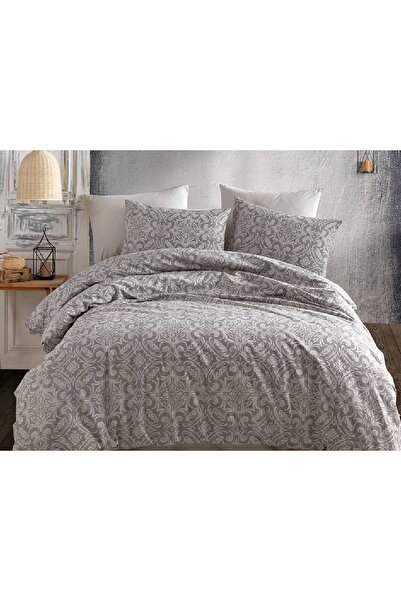 Talis Titania Grey Double Bed Linen, 100% Cotton