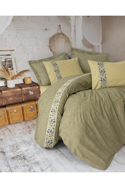 Talis Lenjerie de Pat Dublu Elowen Verde, Bumbac 100%