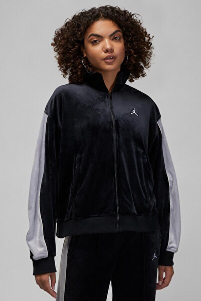 Nike Jordan Flight Full Zıp Velaur Womens Sweatshirt Oversize Kadife Kadın Sw...