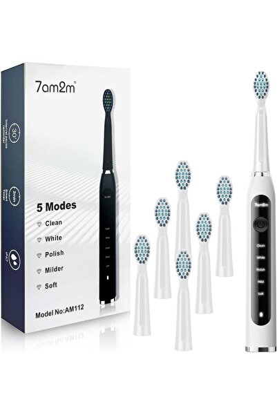 7am2m فرشاة أسنان كهربائية سونيك للبالغين، فرشاة أسنان قابلة لإعادة الشحن عال...