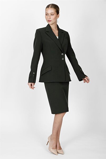 ÖNDER ÖZSOY Men's Lapel Collar Double-Breasted Modern Jacket & Short Pencil S...