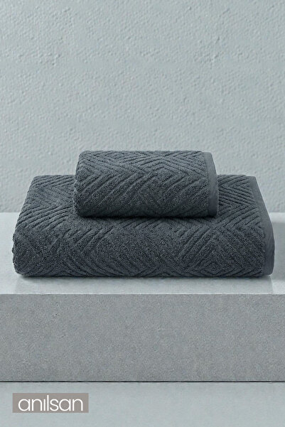 Anılsan 2-Pack Lilia Hand Towels - 50X90 cm 230Gr, Bath Towel 100X150 800Gr 1...