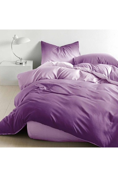 Talis Purple Accent Double Bed Linen, Satin Cotton