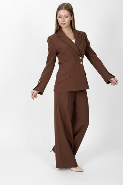 ÖNDER ÖZSOY Men's Lapel Collar Double-Breasted Modern Jacket & Classic Palazz...