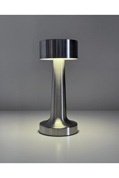 Primo Plus Rechargeable Cordless Table Lamp, Portable Desk Lamp silver