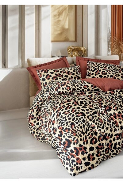 Talis Lenjerie de Pat Dublu Leoluxe Kiremit, Bumbac 100%