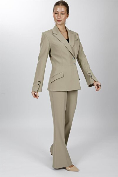 ÖNDER ÖZSOY Men's Lapel Collar Double-Breasted Modern Jacket & Pocketed Spani...