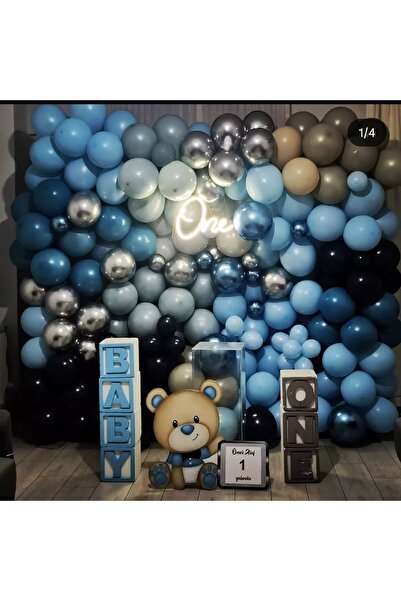 parti rüyası Gece mavisi 100 adet karışık balon zincir seti