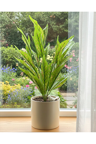 YASİMA Kırmızı Sarı Benekli Yapay Starliçe 75 Cm Ev ve İş yeri Dekorasyon Öne...