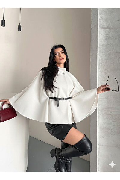 ribana Women's Gold Button Detailed Belted Standard Size Oversize Trend Short...