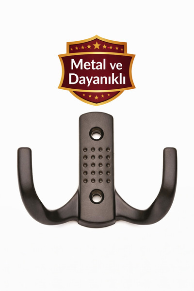 GÜMÜŞ Noktalı Siyah Renk Portmanto Askı Krom Küçük Dolap Elbise Havlu Askısı