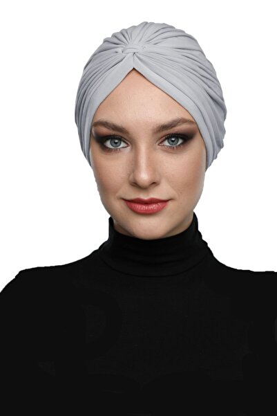 elysianfidan غطاء رأس طبي جاهز بتصميم عمامة وحزام متقاطع باللون الرمادي الفات...