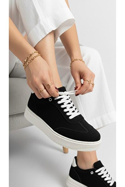 marinarosse Women's Mona Black Suede Lace-Up Orthopedic Light Sole Casual Sne...