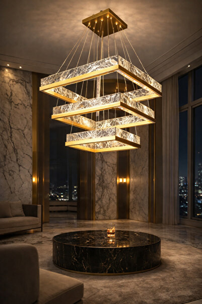 qwell Marble chandelier for a triptych