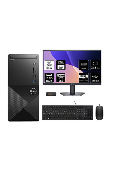 Dell Vostro 3030MT i7 12700 16GB 1TB SSD FDOS Masaüstü Bilgisayar + 23.8" Mon...
