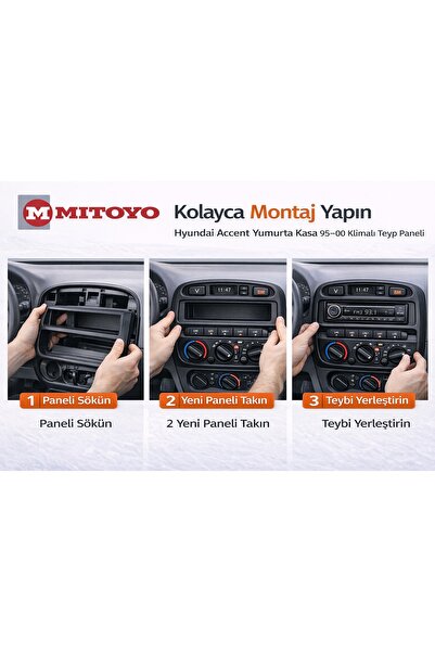 MITOYO Hyundai Accent Yumurta Kasa 1995–2000 Teyp Paneli Klimalı Tip OEM 84740-22001