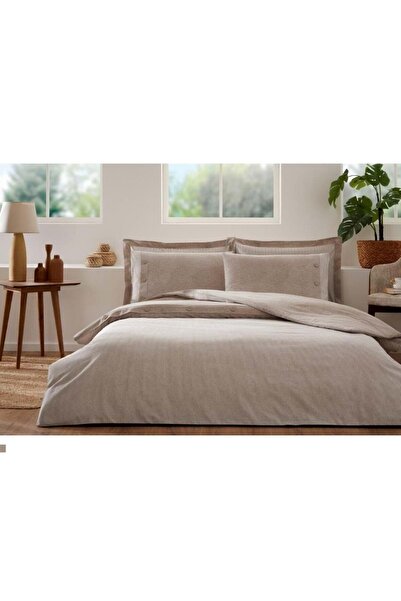 Özdilek Ranforce -Naturel Cappuccino- Çift Kişilik Nevresim Takımı (4 Yastık ...