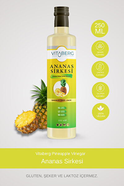 Vitaberg Ananas Sirkesi | Sandaloz Sakızı ve Limon İçeren Sirke Karışım 250 ml