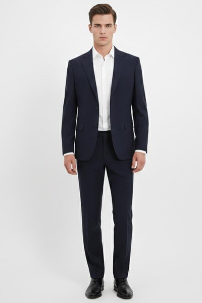 Uki LACİVERT 4 Drop Klasik Takım Elbise