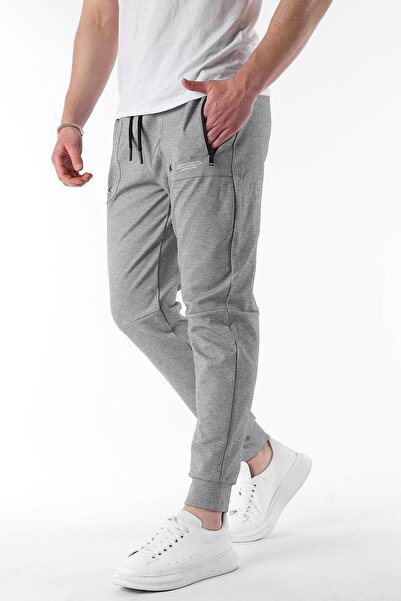 Madmext Gray Pocket Detailed Jogger Pants 5484