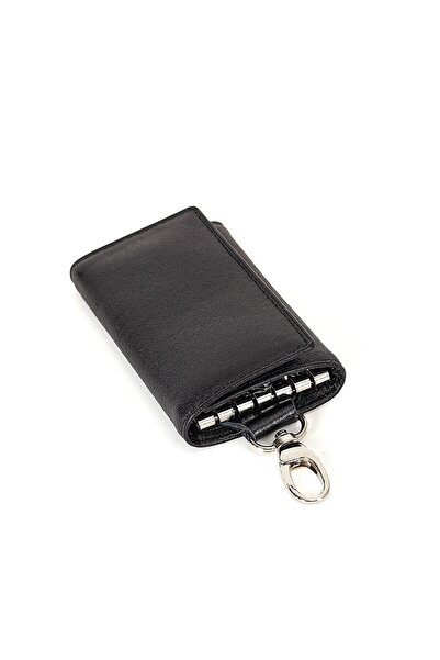 Newish سلسلة مفاتيح متعددة من جلد الخراف الأصلي ناعمة الملمس مع خطاف