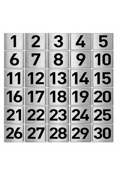 Outdoor One Silver metal locker number 1–30 |   School office gym 5x5cm