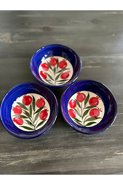 Ayosse Handmade Set of 3 13 cm Ceramic Snack Bowls, Sauce Bowls and Jam Bowls