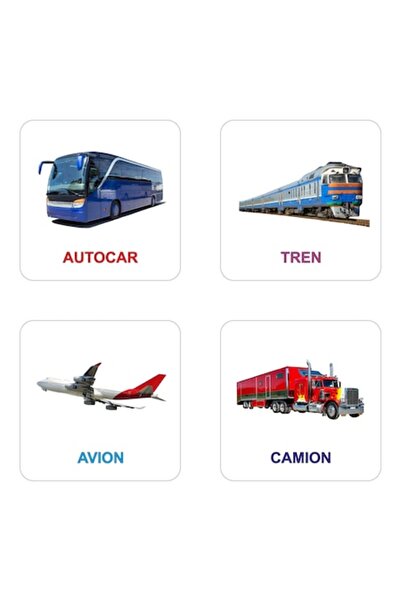 OEM Set of 18 Flashcards with Means of Transport