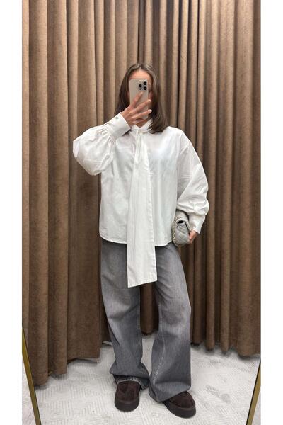 Maysa Shawl Collar Design Shirt-White