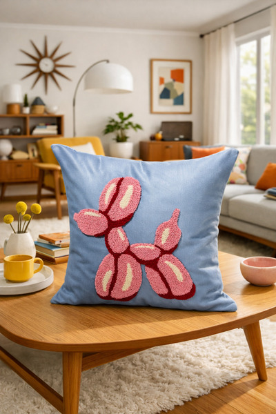 Pilloveland Punch Embroidered Throw Pillow Cover - 43*43 cm - Pnk001