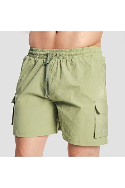 GymBeam Pantaloni scurți de baie cargo pentru bărbați, măsliniu
