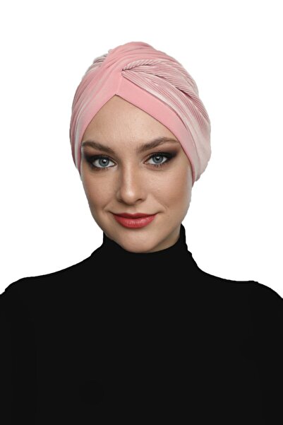 elysianfidan Турбан с напречни плисета, подплатен, готов за пудра, скромен ба...