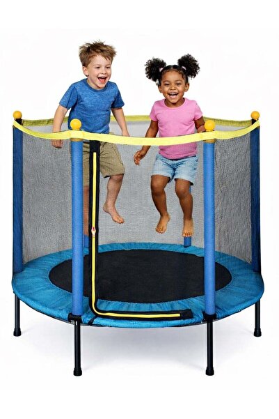 Türkiye Kids Outdoor Trampoline with Safety Net Enclosure, Heavy Duty Steel F...