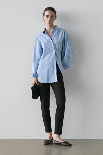 Massimo Dutti Bol kesim çizgili gömlek