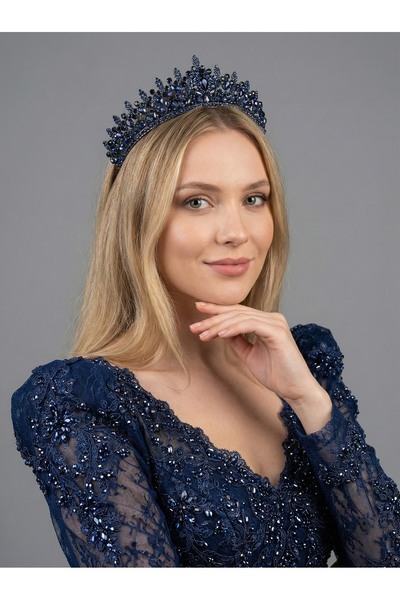 Magic Tiara Kristal Taşlı Işıltılı Gelin Tacı - Zarif Kraliçe Model Düğün Saç...