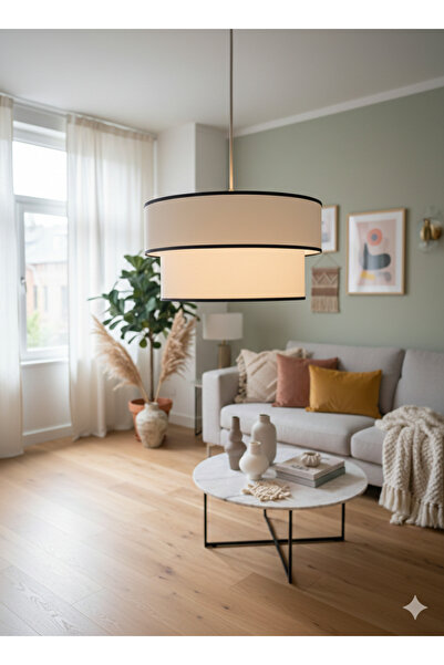 Emg DesiGn Kumaş Başlık 2 Katlı Pasta Avize Yatak Odası Çocuk Odası