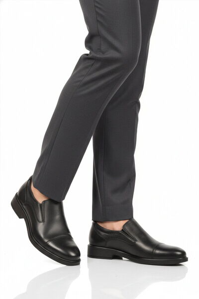 AYAKMOD Pantofi clasici pentru bărbați din piele naturală cu imprimeu negru, ...