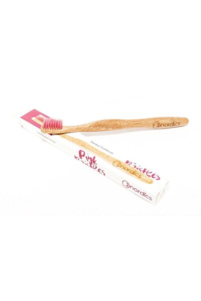 Nordics Periuta de dinti pt. adulti din bambus, ROZ,