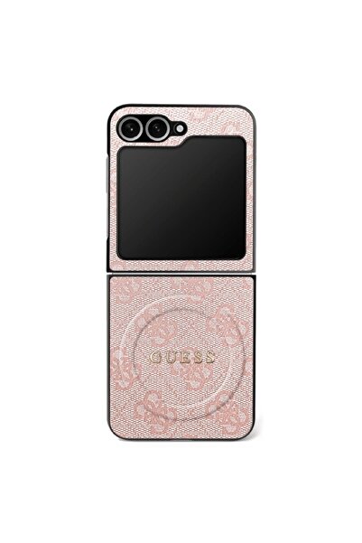 Guess Case for Samsung Galaxy Z Flip7, 4G Collection Leather MagSafe - Pink