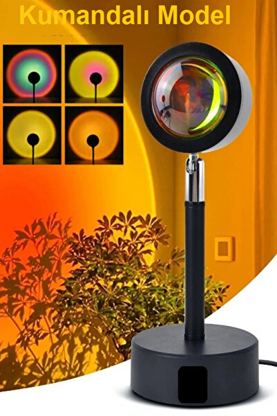 ORVİCA Gün Batımı Projektör Uzaktan Kumandalı Sunset Lamba 16 Renk Gece Lamba...