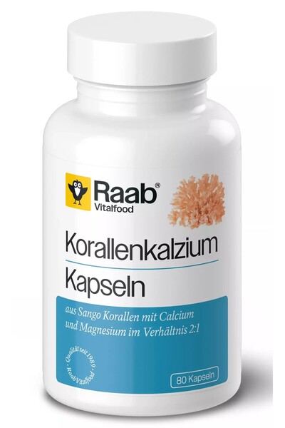 RAAB Calciu coral 600mg, 80 capsule naturale
