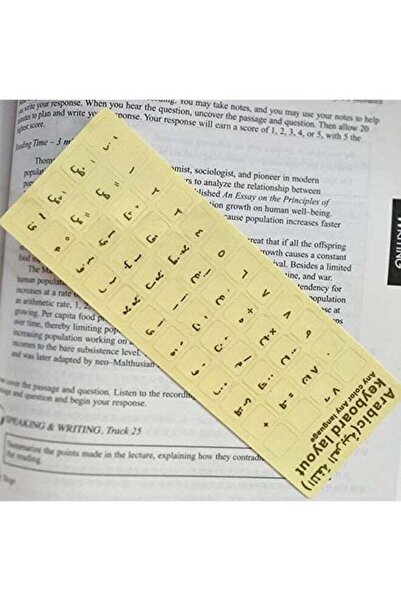 M SMART Universal Arabic Keyboard Stickers for Laptop PC iPad (Black)